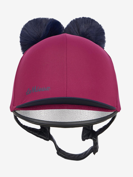 LeMieux Mini Double Pom Hat Silk Blackberry