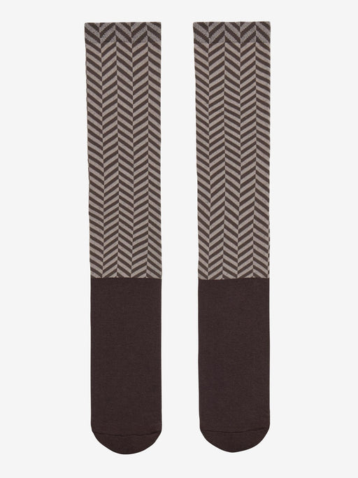 LeMieux Heritage Herringbone Footsie Socks Cocoa
