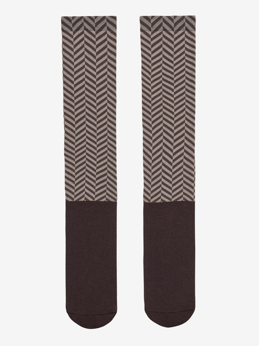 LeMieux Heritage Herringbone Footsie Socks Cocoa
