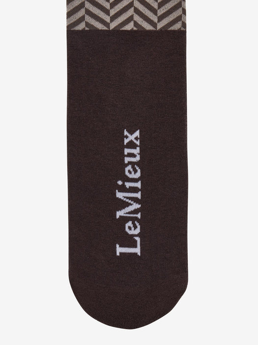 LeMieux Heritage Herringbone Footsie Socks Cocoa