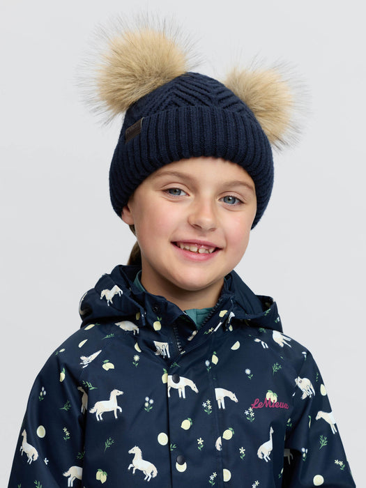 LeMieux Mini Beanie Double Pom Navy