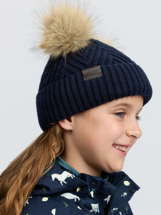LeMieux Mini Beanie Double Pom Navy