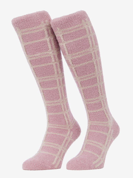  LeMieux Heritage Check Fluffies Socks Wild Rose