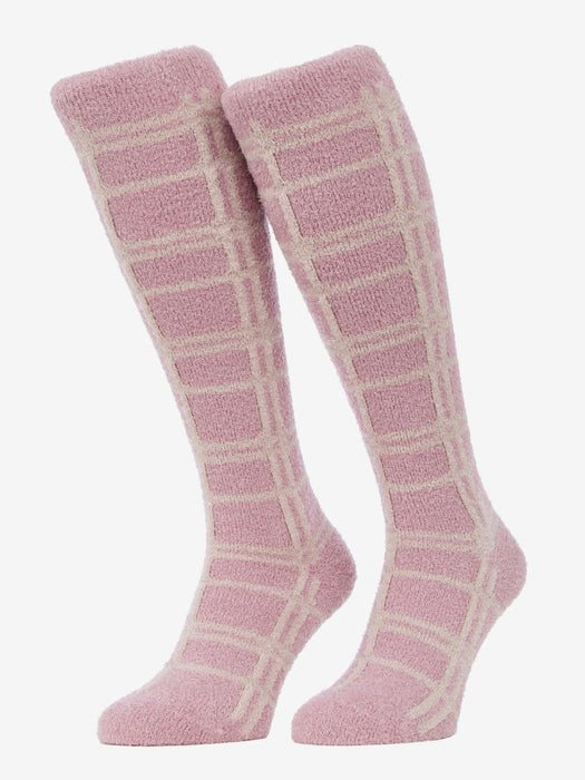  LeMieux Heritage Check Fluffies Socks Wild Rose