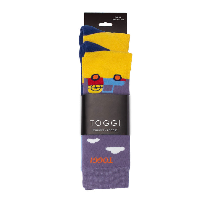 Toggi Childs Lawrence Sock Mustard & Sky 2pk
