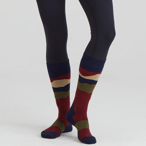 Ridgeline Merino Full Navy Stripes Socks