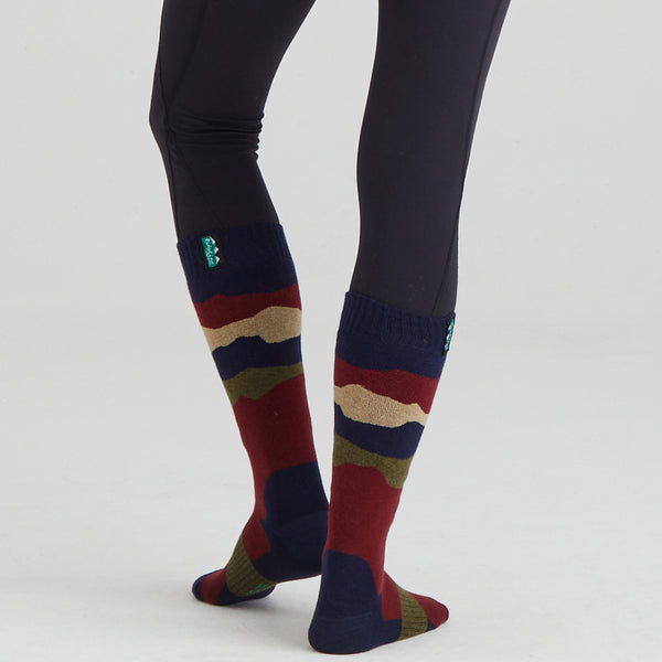 Ridgeline Merino Full Navy Stripes Socks