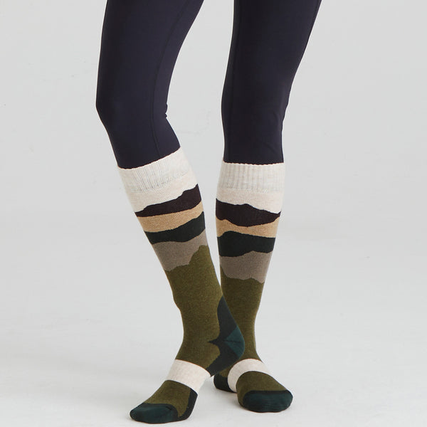 Ridgeline Merino Full Olive Stripe Socks