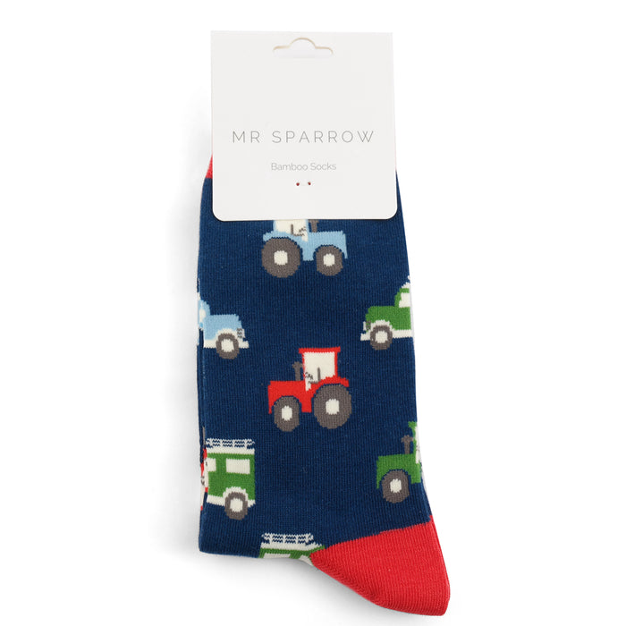 Mr Sparrow On The Farm Socks Navy

