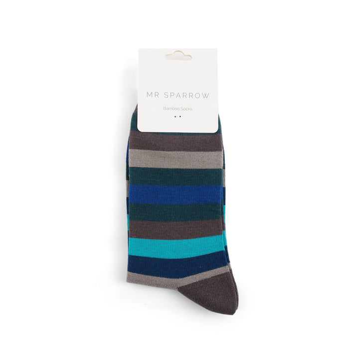 Mr Sparrow Striped Socks Royal