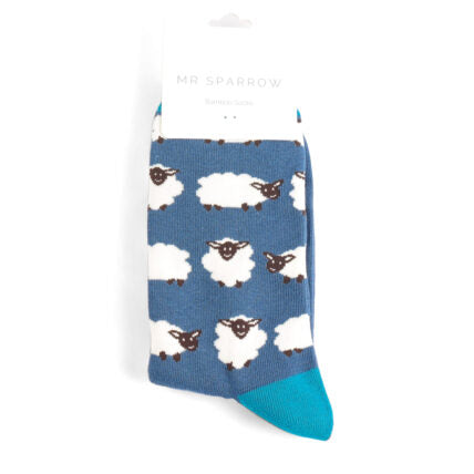 Mr Sparrow Happy Sheep Socks Navy