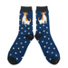 Mr Sparrow Cute Jack Russells Socks Navy
