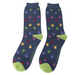 Mr Sparrow Multi Paw Print Socks Navy
