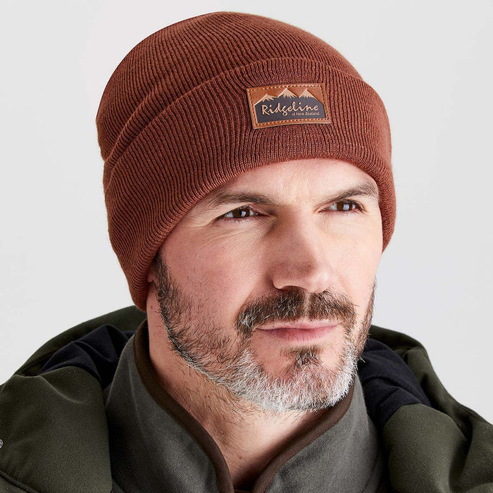 Ridgeline Heritage Fine Knit Beanie Hat Nutmeg