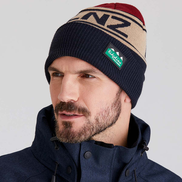 Ridgeline RidgelineNZ Kitted Beanie Hat Navy Multi