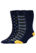 HJ Sock Stripes & Squares 3pk Navy