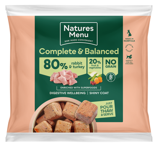 Natures Menu Complete & Balanced 80/20 Rabbit & Turkey Nuggets