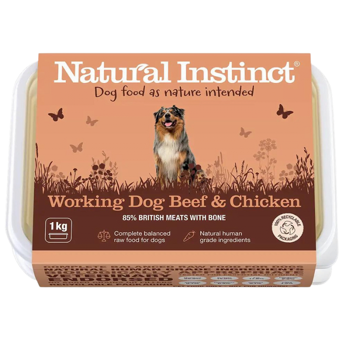 Natural Instinct Raw Beef & Chicken Working Dog Food 1kg