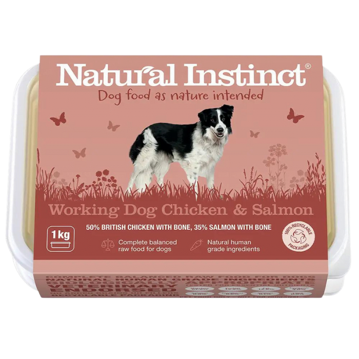 Natural Instinct Raw Chicken & Salmon Working Dog Food 1kg