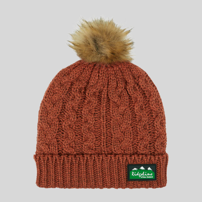 Ridgeline Nordic Fleck Bobble Hat Russet