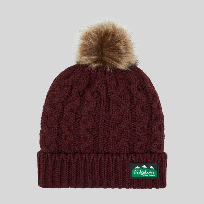 RidgeLine Nordic Fleck Bobble Hat Winter Berry
