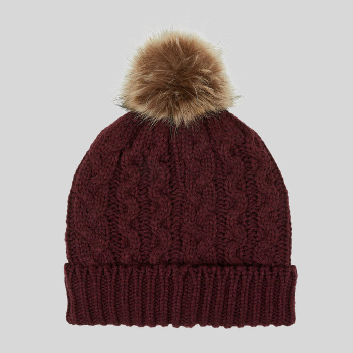 RidgeLine Nordic Fleck Bobble Hat Winter Berry
