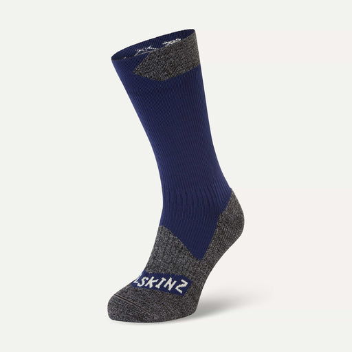 Sealskinz Waterproof All Weather Mid Sock Navy/Grey