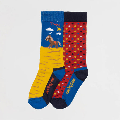 Toggi Regis Royal Blue & Red Socks (2Pk)