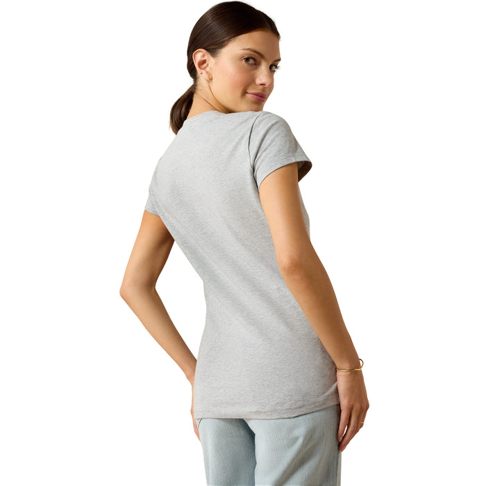 Ariat Women's Vertical Logo Short Sleeved T-Shirt Heather Grey