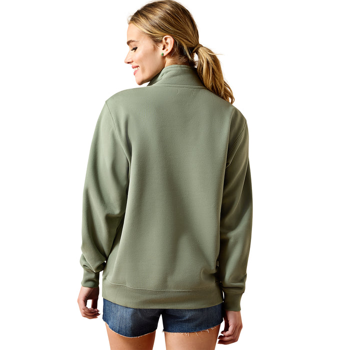Ariat Foundation Logo 1/2 Zip Sweatshirt Sea Spray