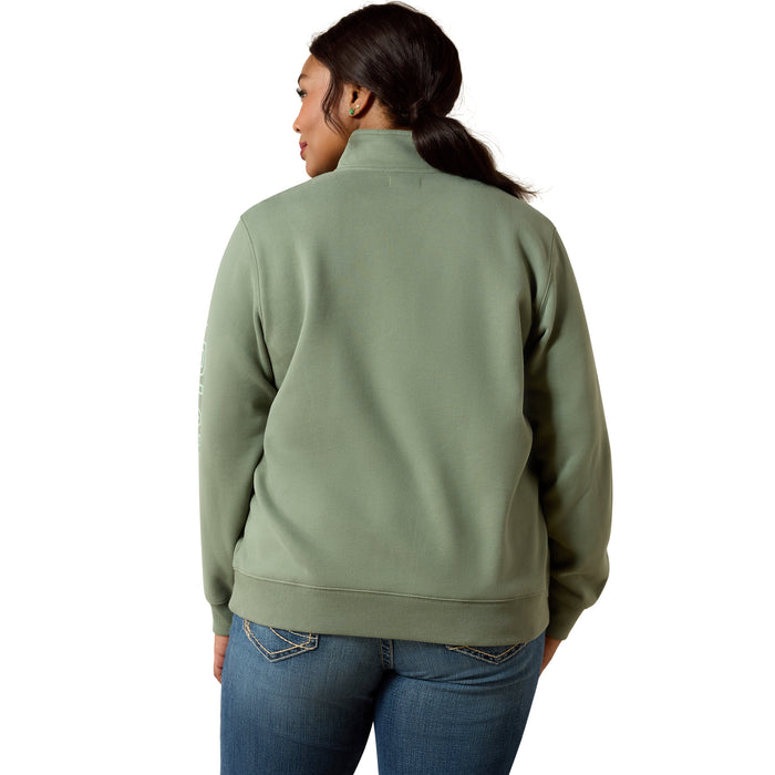 Ariat Foundation Logo 1/2 Zip Sweatshirt Sea Spray