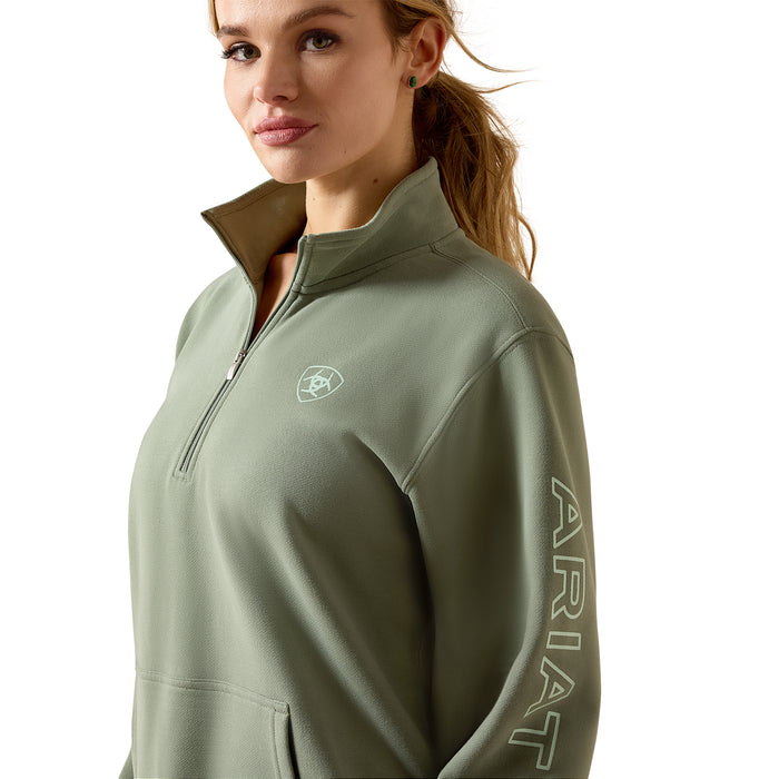 Ariat Foundation Logo 1/2 Zip Sweatshirt Sea Spray