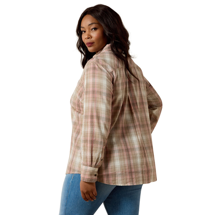 Ariat Billie Jean Shirt White Pepper & Coral Plaid