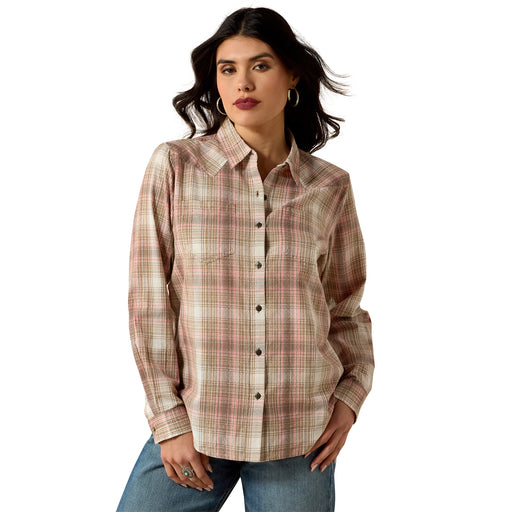 Ariat Billie Jean Shirt White Pepper & Coral Plaid
