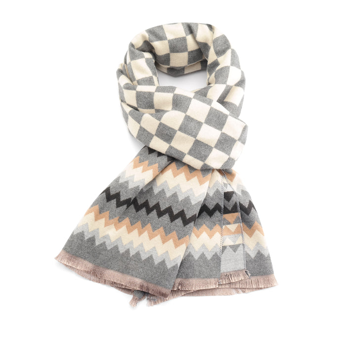 Miss Sparrow Piper Geo Scarf - Grey
