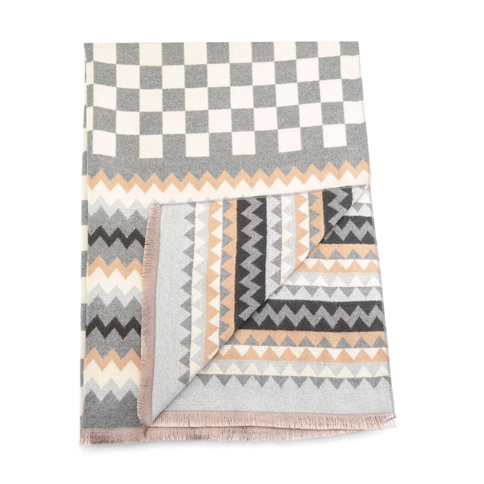 Miss Sparrow Piper Geo Scarf - Grey
