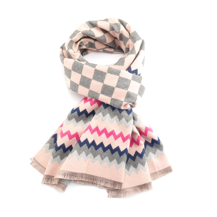 Miss Sparrow Piper Geo Scarf - Pink
