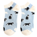 Black & White Cats Trainer Socks Blue
