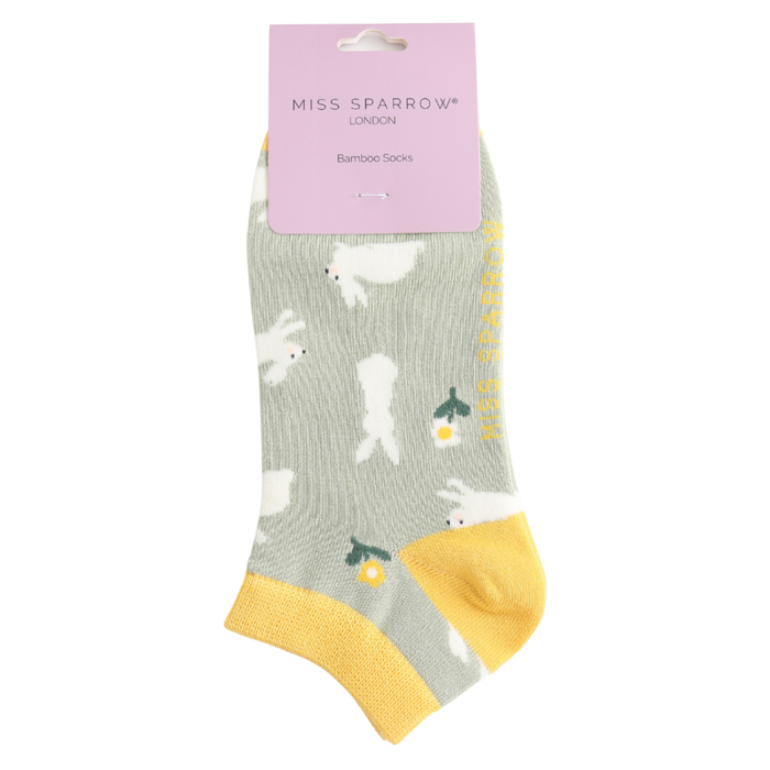 Bunnies & Daisies Trainer Socks Mint