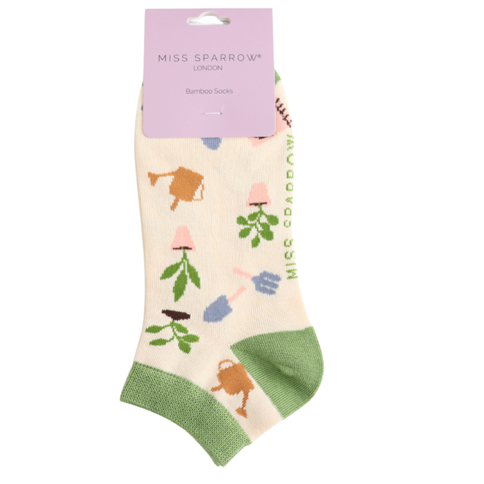 In The Allotment Trainer Socks Cream
