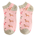 Sausage Dog & Spots Trainer Socks Dusky Pink