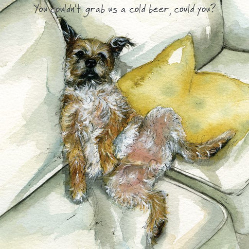Little Dog Laughed Border Terrier Cold Beer Card
