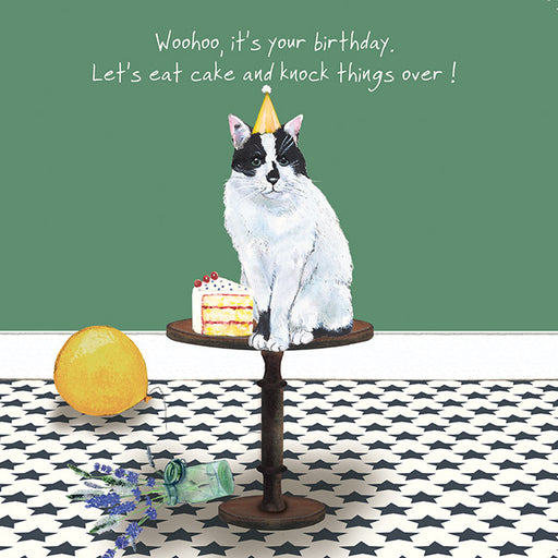1 X Greeting Card Grey British Shorthair Cat Kitten - Blank Birthday Celebration Anniversary #45244