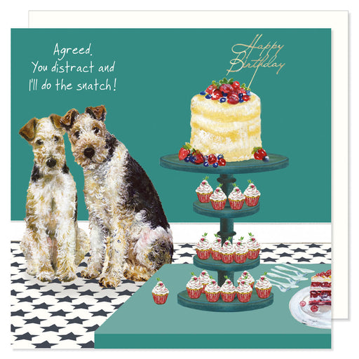 Little Dog Laughed Funny Fox Terriers Bday Card
