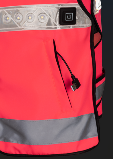 WoofWear LED Hi Vis Riding Vest Pink
