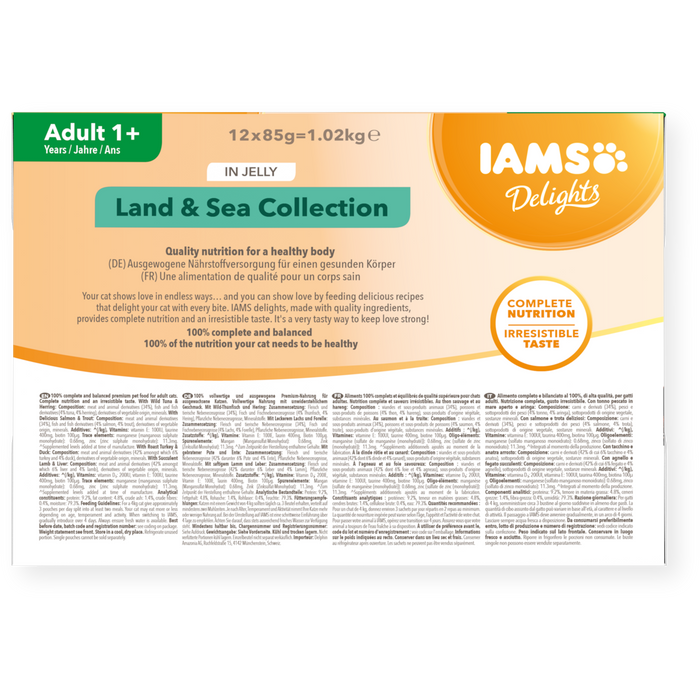 Iams Delights Adult Land & Sea Collection in Jelly 8x85g