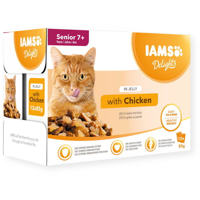 Iams Delights Senior Chicken in Jelly 8x85g