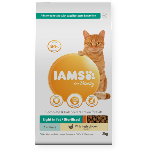 Iams for Vitality Light in fat/Sterilised Adult/Senior Fresh Chicken 2kg