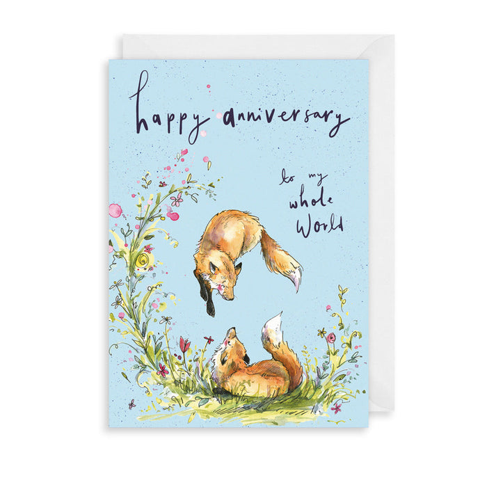 The Art File Happy Anniversary Foxes Card
