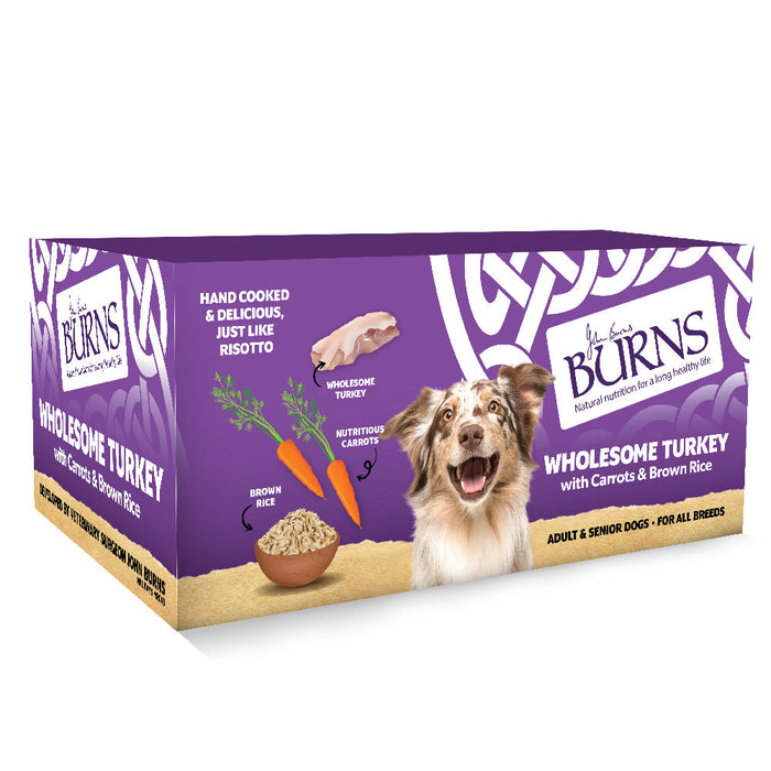 Burns Wholesome Turkey with Carrots & Brown Rice Tray 8x395g